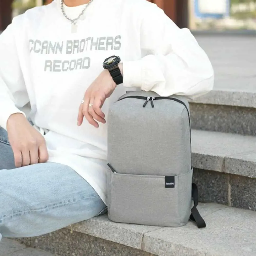 Zaino piccolo in tinta unita, casual, grande capacità, impermeabile, per la scuola, da viaggio, per adolescenti, C241107_voghion.com