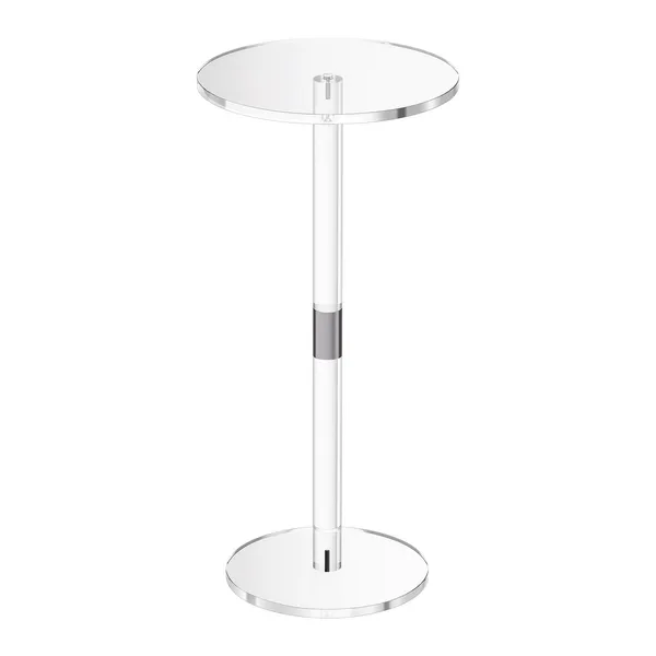 Acrylic Drink Table, Clear End Table Round Top With Solid Post, Modern Acrylic Cake Table Stand, Transparent Side Desk_voghion.com