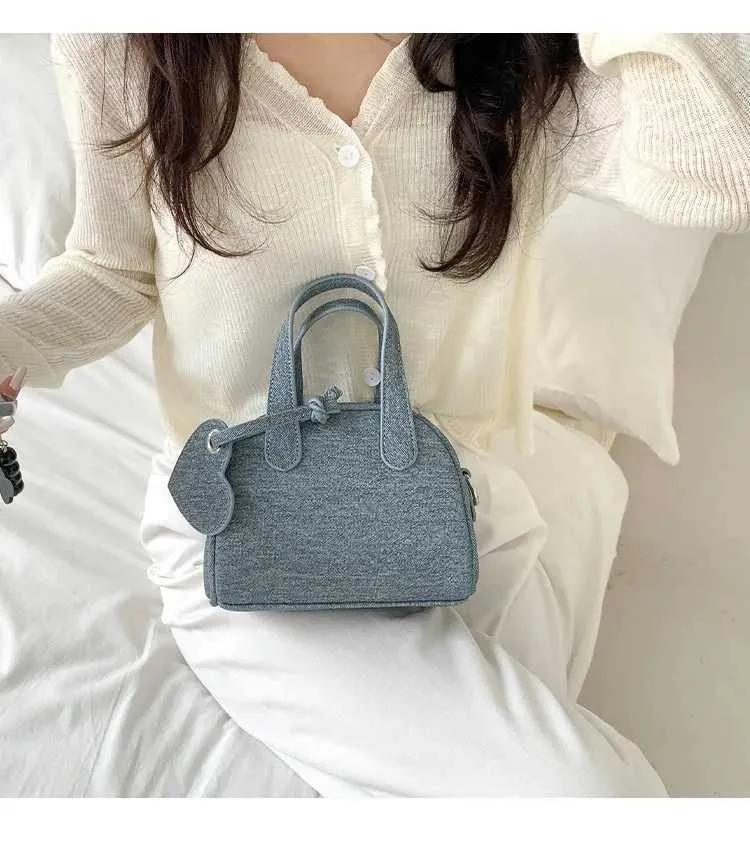 Strukturierte Damen-Denim-Handtaschen, solide, große Kapazität, lässige Schultertasche, weibliche Pendeltasche, vielseitige Umhängetasche, Jeans_voghion.com