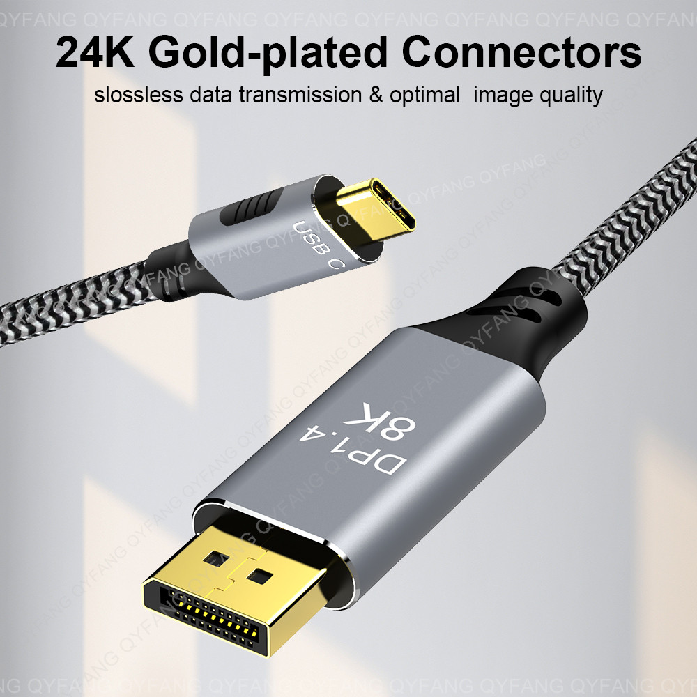 Kabel USB C do DisplayPort 8K DP typu C 3.1 do Display Port 1.4 Kabel Thunderbolt 3 do 8K DP do MacBook Pro Samsung S21 Huawei_voghion.com