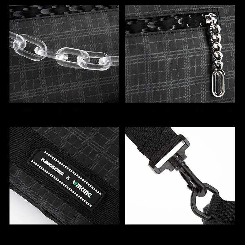 Kingsons Messenger Shoulder Crossbody Bag Waterproof Plaid Casual_voghion.com