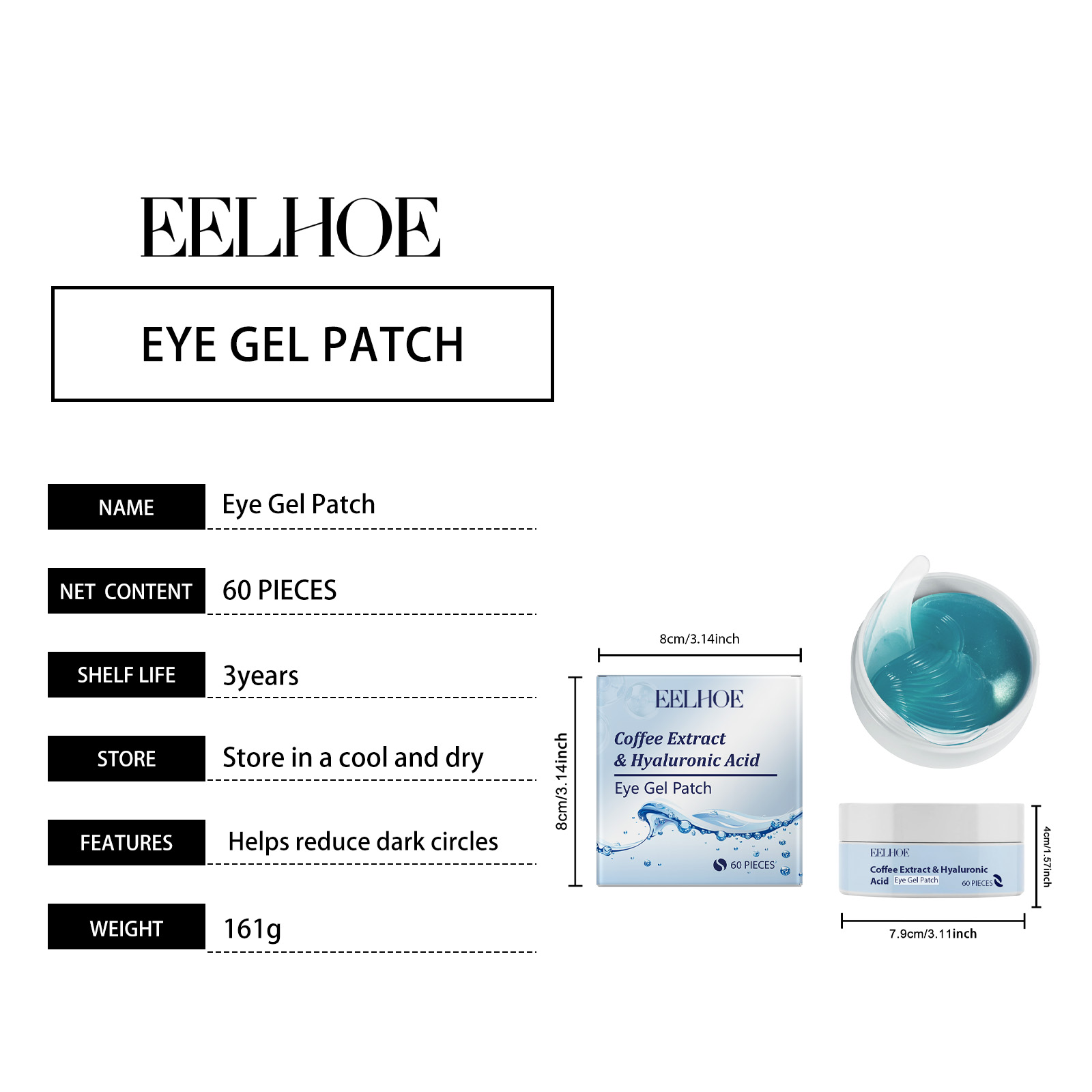 EELHOE Eye Mask Patch Hydrates And Moisturizes The Skin Around The Eyes, Lightening Fine Lines, Moisturizing And Brightening Eye Care_voghion.com