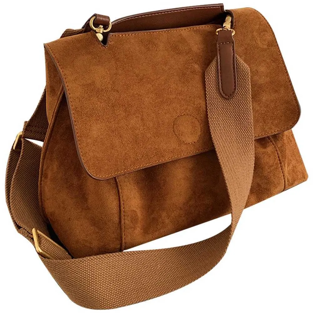 Damen-Retro-SG-Tasche mit verstellbarem Riemen und großem Fassungsvermögen, stilvolle, lässige Geldbörse aus Veloursmaterial für den täglichen GebrauchC241216_voghion.com