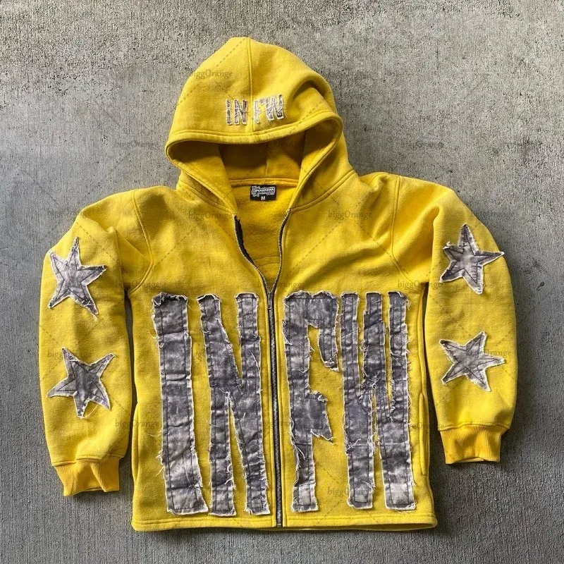 Herren Y2k Casual Retro Gothic Hoodies Europäische und amerikanische Buchstabenstickerei Übergroßer Hoodie Damen Y2K High Street Paarmantel Retro Loose_voghion.com