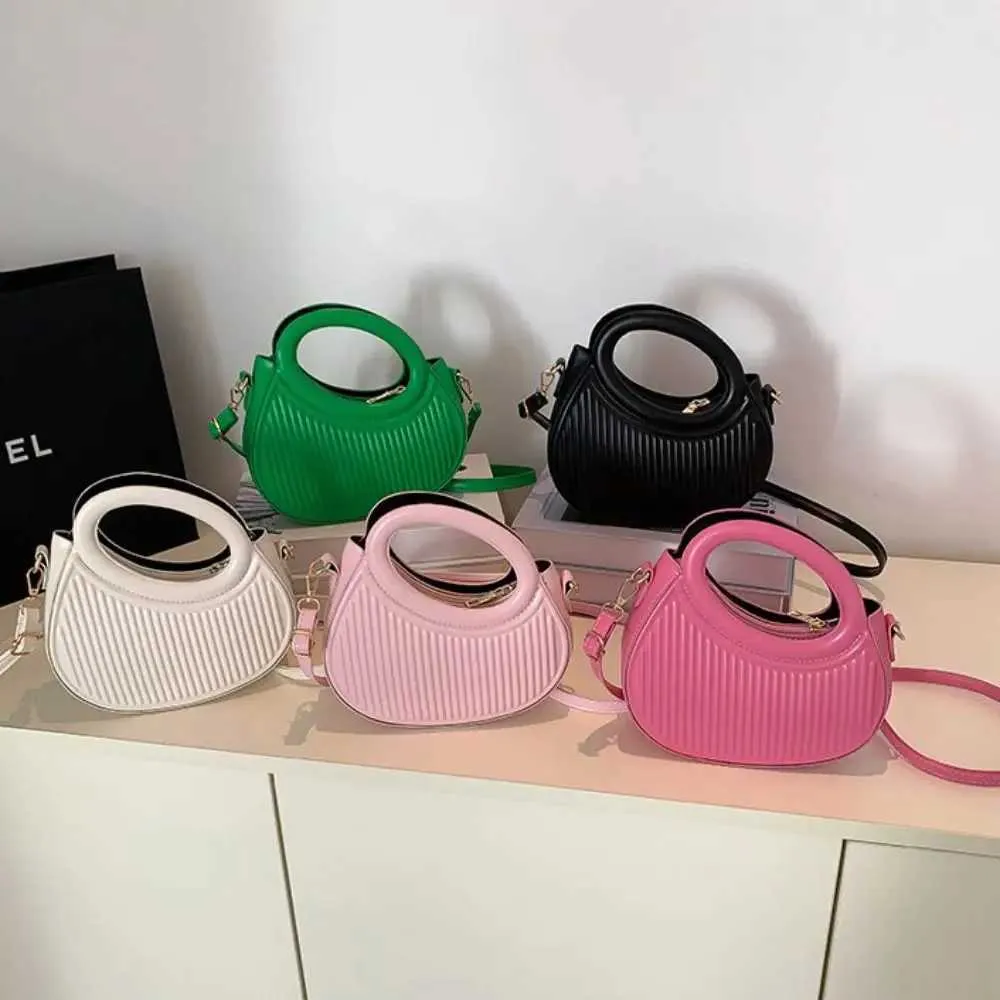 Borsa a tracolla da donna alla moda, con tracolla a pieghe sotto le ascelle, in tinta unita, con portafoglio Y241123_voghion.com