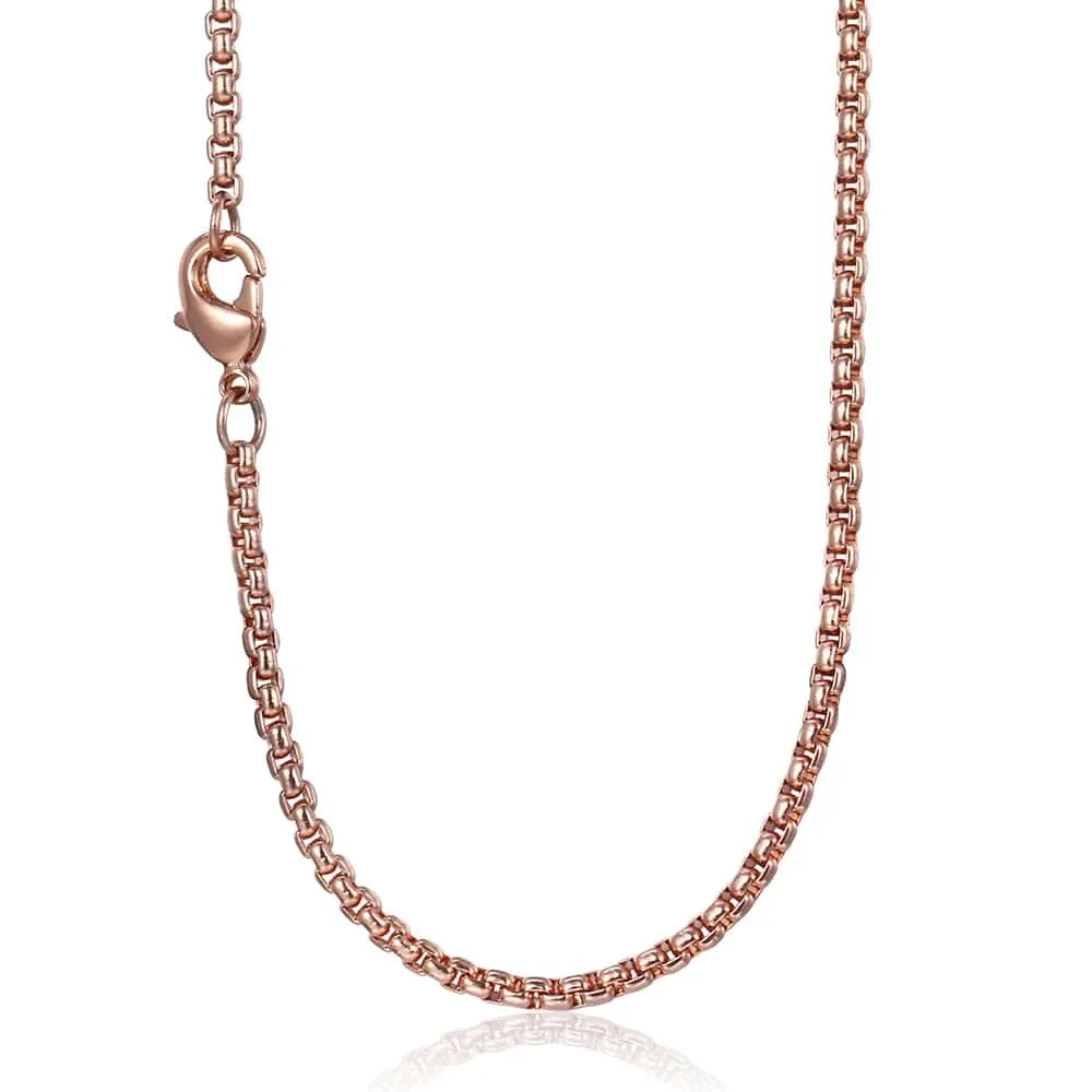 Chaînes Collier pour femme en acier inoxydable couleur or rose Chaîne à mailles pour femmes et hommes 18-24 pouces KKN555_voghion.com