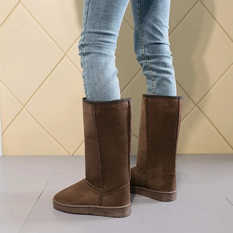 Damen Schneestiefel Klassisch Wasserdicht Echtleder Mit Fellfutter_voghion.com