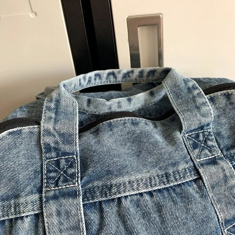 Retro Denim Womens Backpack Canvas Shoulders Bag College Knapsack Big Packbag Travel Rucksack Student Jeans Mochila Y2K_voghion.com
