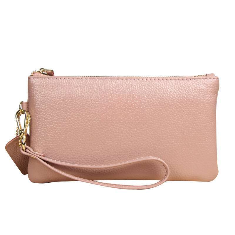 Borsa a mano in pelle di mucca Head Layer, cerniera semplice, grande portafoglio per contanti, borsa da donna_voghion.com
