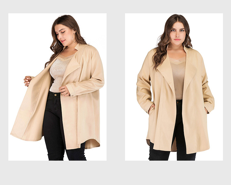 2023 frühling und Herbst Plus Größe frauen Polo Kragen Strickjacke Dünne Temperament Lange Hülse frauen Windjacke Mantel_voghion.com