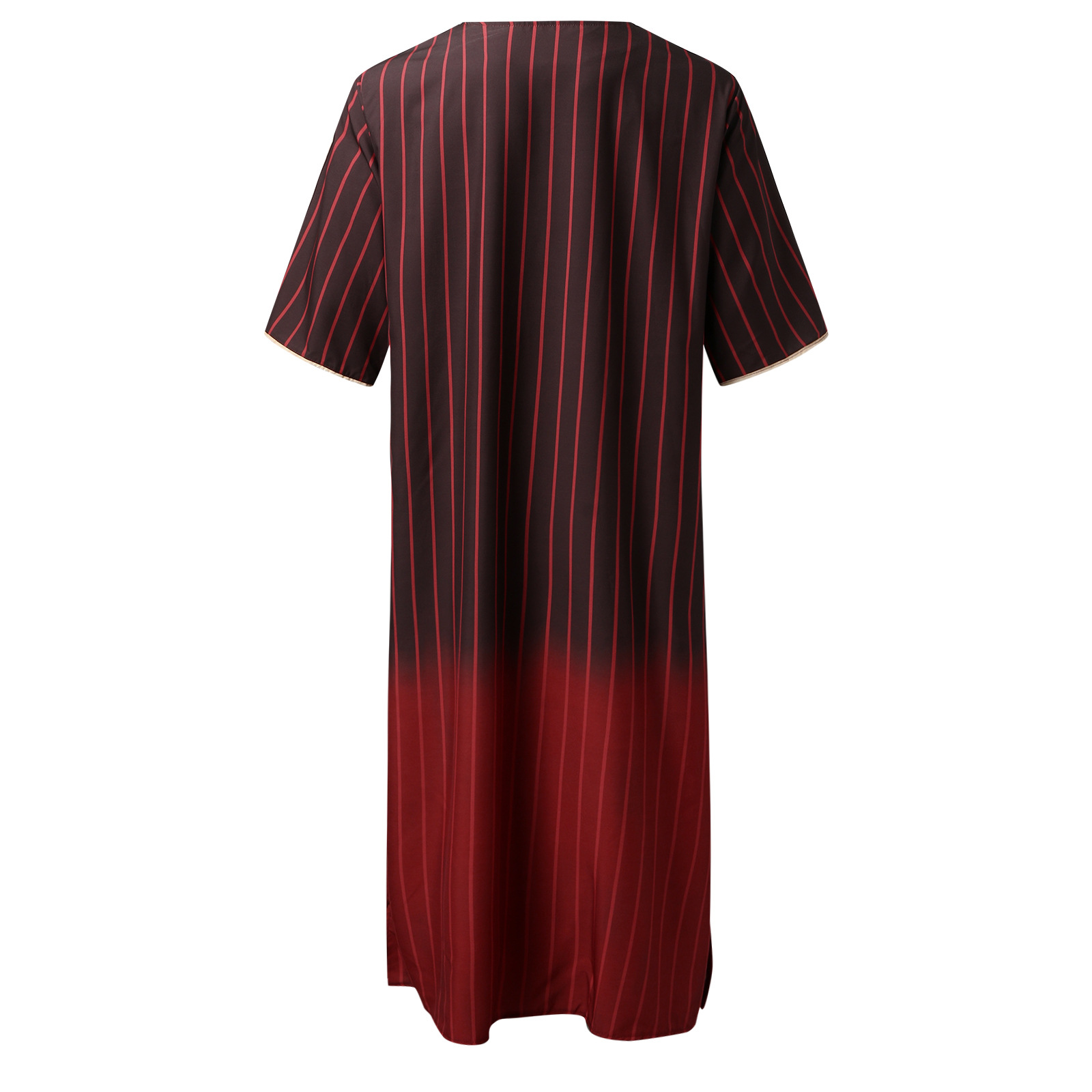Macacão masculino Muslim Toga solto casual com decote em V e manga média_voghion.com