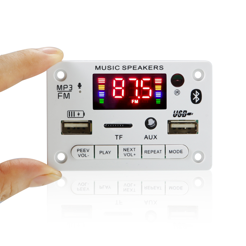 6 V 12 V Bluetooth 5.0 MP3-Decodierungsplatine Modul Drahtloser Auto-USB-MP3-Player TF-Kartensteckplatz USB FM mit Mikrofon Freisprecheinrichtung_voghion.com