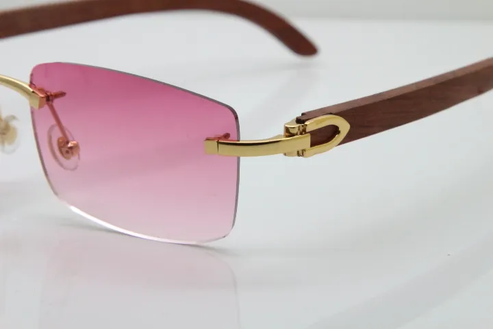 Rimless Wood Frame Men Sunglasses For Driving And Outdoors_voghion.com
