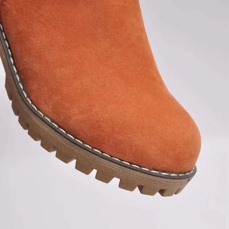 Womens Fur Snow 2023 Winter New Warm Wool Booties Ankle Boot Platform Shoes Turned-over Edge Casual Women Mid Boots_voghion.com