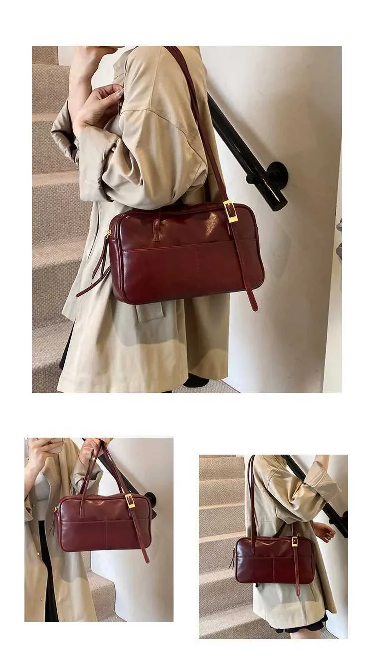 Bruine schoudertas voor dames grote kunstlederen tas_voghion.com