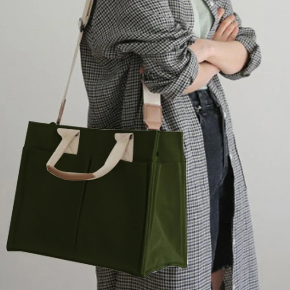 Borsa a tracolla in tela, alla moda, con manico superiore, grande capacità, multitasche, tracolla regolabile, semplice e portatile per il fine settimana_voghion.com