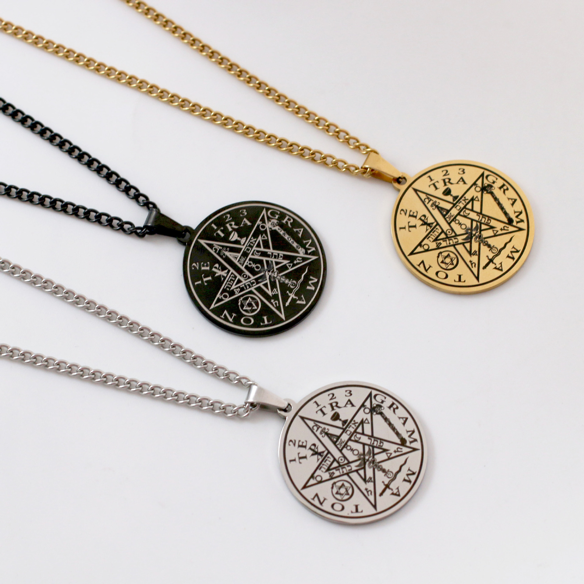 Star Of Solomon Amulet Pendant Necklace For Men And Women In Steel_voghion.com