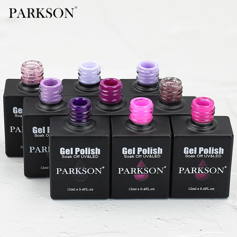 Parkson Purple Series Nail Gel Polish Soak Off UV LED Semi Permanent Color Gel DIY Nail Gel Varnish Base Top Coat Nail Art Gel_voghion.com