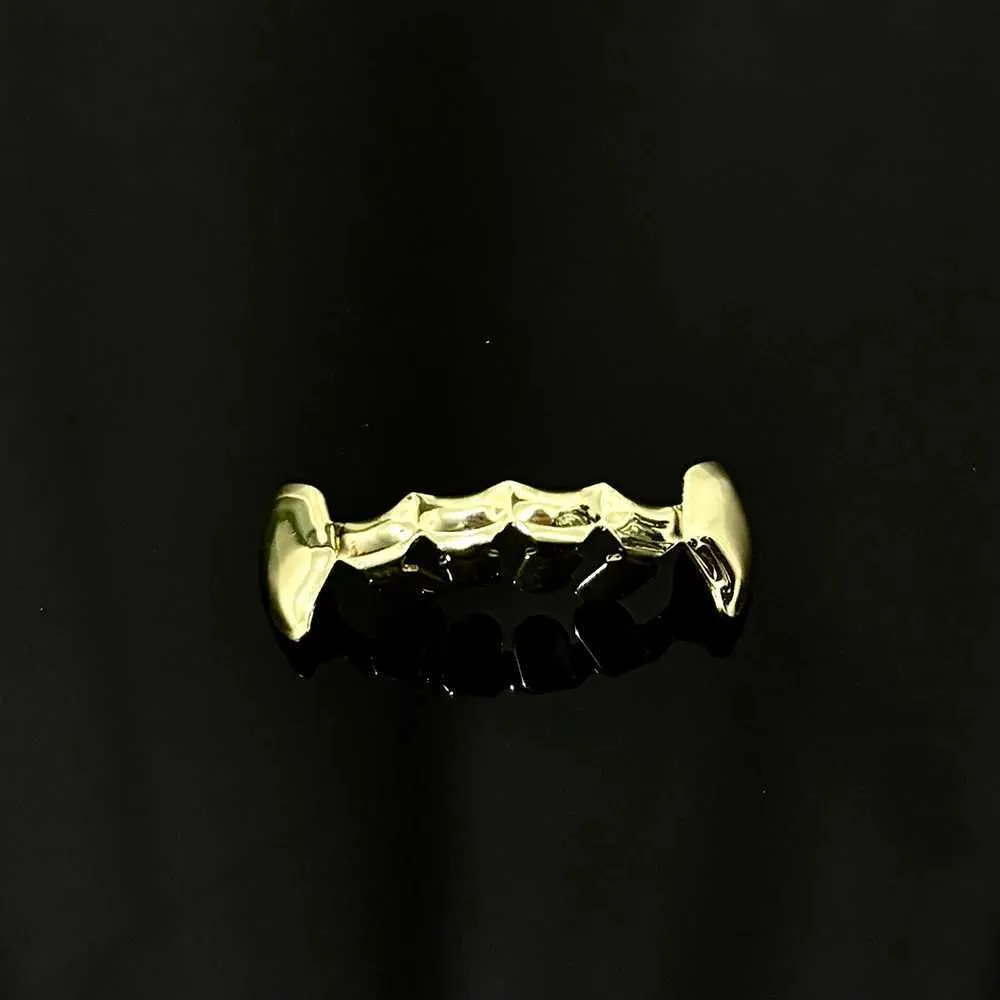 YOUNGX Hip Hop glänzende Zahnkappen Fangzähne Gold Silber Schwarz Farbe Unterzähne Grillz Zahnspangen für Frauen Männer Schmuck Dental_voghion.com