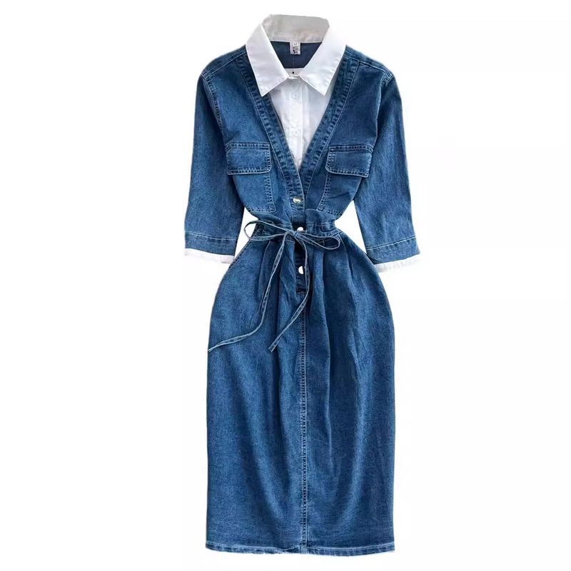 Women's spring and autumn new version of the mid-length shirt dress_voghion.com
