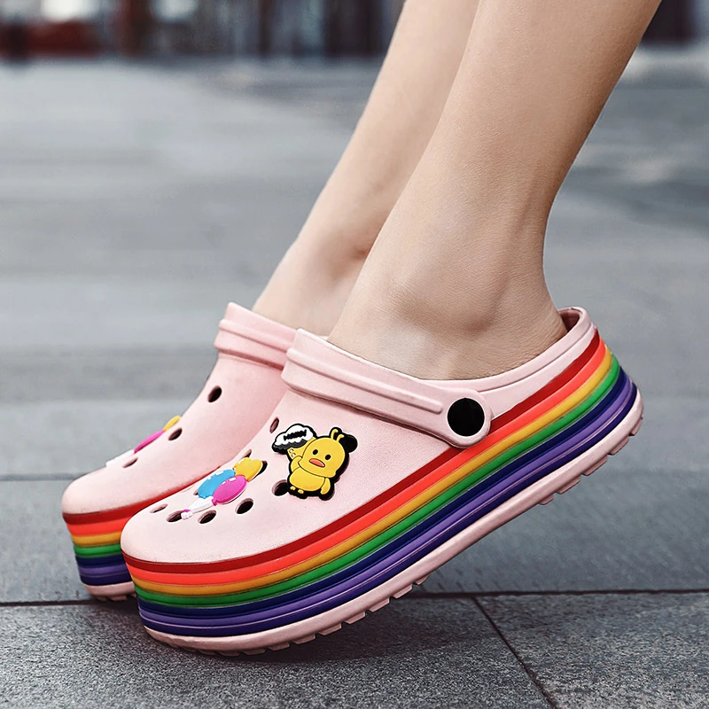 P7 Women2023 Rajzfilm Papucsok Csúszásgátló Beach Aranyos Slip On Női Klumpa Platform Szandál EVA Kerti Cipő Női Zuecos_voghion.com