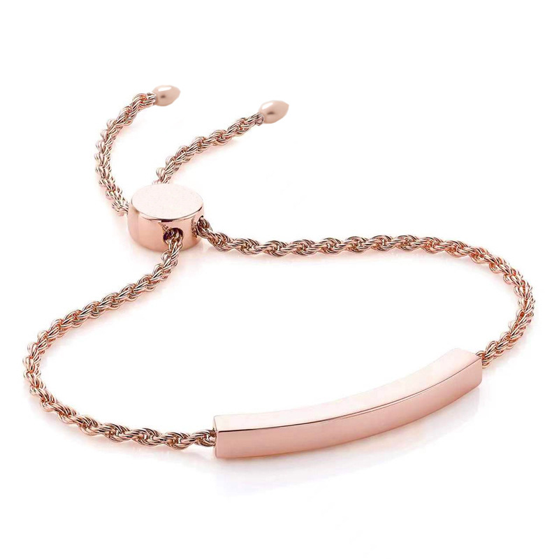 Bracelet de couple gravé pour femmes, bijoux en titane et acier, tube creux, ne se décolore pas_voghion.com