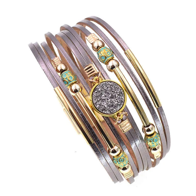 Wellmore Frauen Armbänder Böhmen Mode Wickelarmband Leder für Weiblichen Schmuck Großhandel_voghion.com