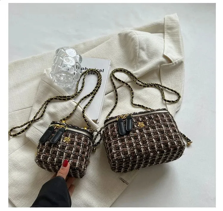 ELLOVADO Mini Dia Pattern Chain Shoulder Square Bag per donna Borse a tracolla alla moda Sac A Main Femme Viola 240725_voghion.com