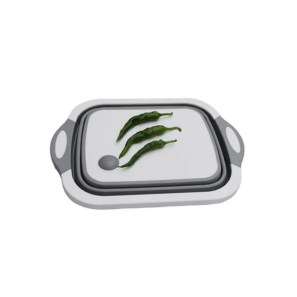 Planche à découper pliable pour évier avec panier de drainage_voghion.com