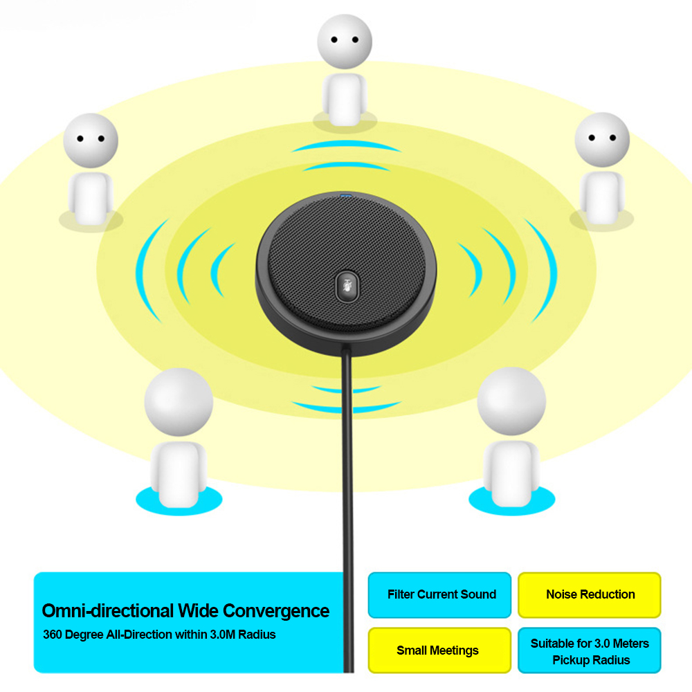 USB Omni-directional Condenser Microphone Mic for Meeting Business Conference Computer Laptop PC Voice Chat Video Games Live_voghion.com