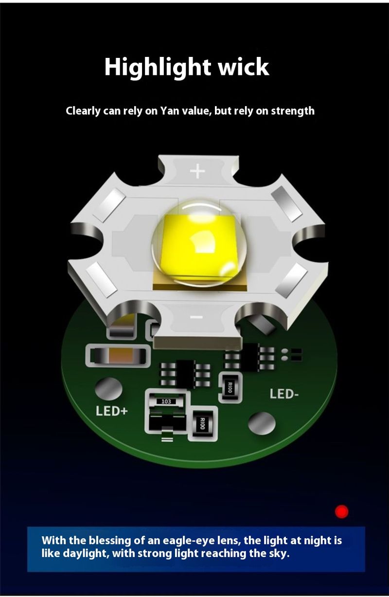 Lanterna, carregamento USB forte, luz de emergência doméstica brilhante para ambientes externos, longo alcance, à prova d'água, mini, estudante_voghion.com