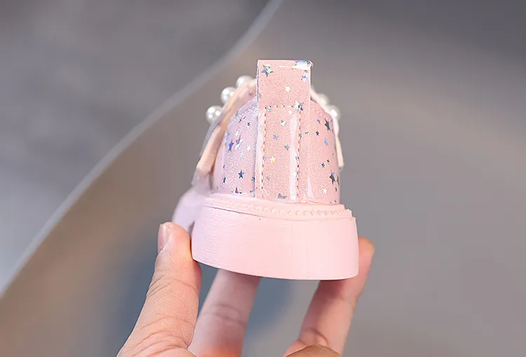 Jenter Vår Småbarn Barn Mote Prinsesse Festsko Barn Uformelt Lakkert Skinn Perler Stjernesko Myke Såler Størrelser_voghion.com