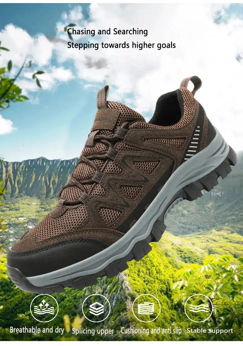 Comfortable Lightweight Hiking Shoes For Men Mountaineering Gear_voghion.com