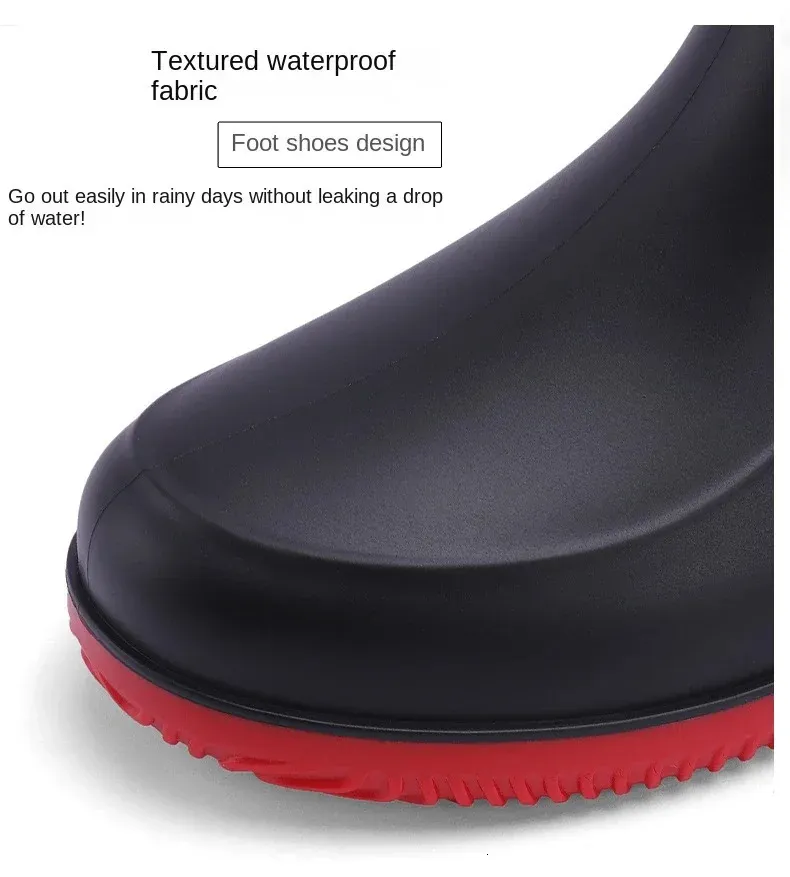 Botas de chuva de borracha impermeáveis para pesca e casual_voghion.com