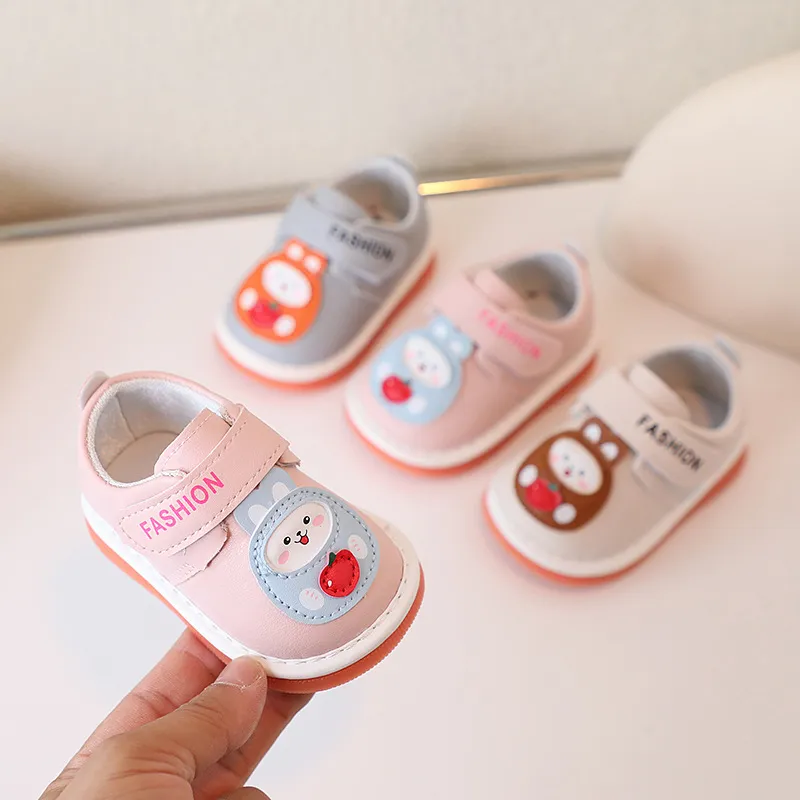 2025 Baby Newborn Casual Squeaky Toddler Soft Bottom First Walking Cutefeet Children's Sneakers Rabbit Cartoon Kids_voghion.com