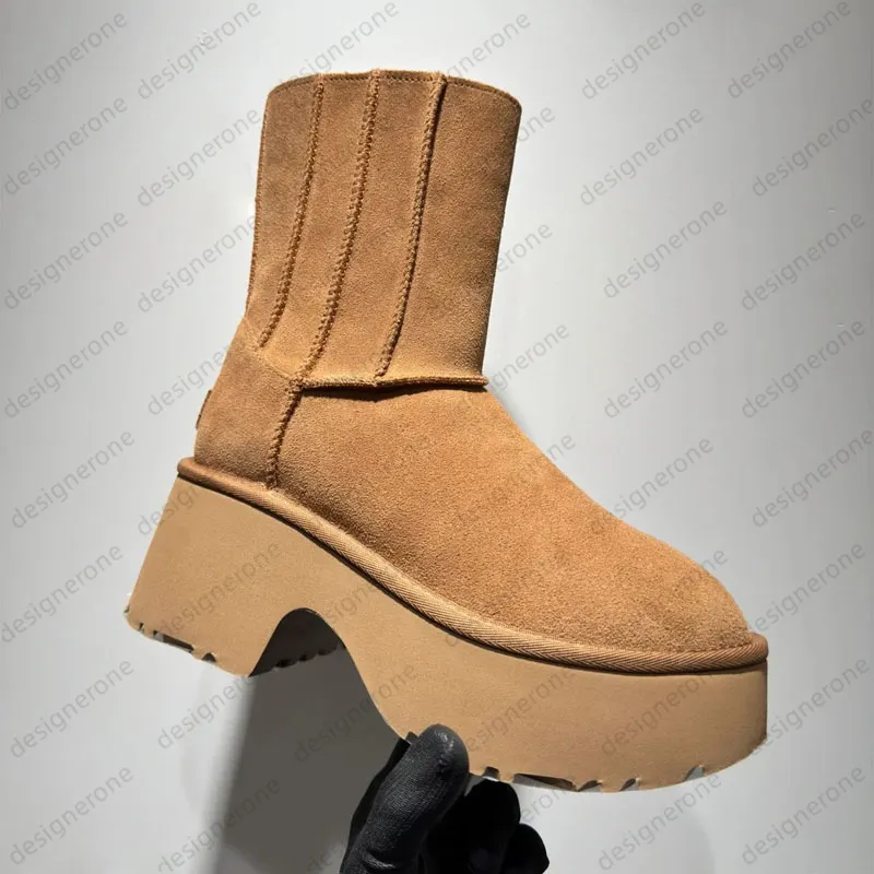W Dipper Tasman Platform DIPPER Chesut Fur Slides Sheepskin Classic Ultra Mini women Snow boots Winter plush and thick_voghion.com