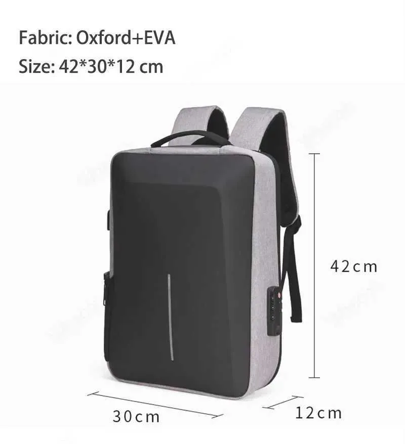 Sacs à dos d'école antivol et étanches avec chargement USB, sac à dos pour ordinateur portable de voyage à coque rigide, sac à dos pour ordinateur 17 pouces C241107_voghion.com