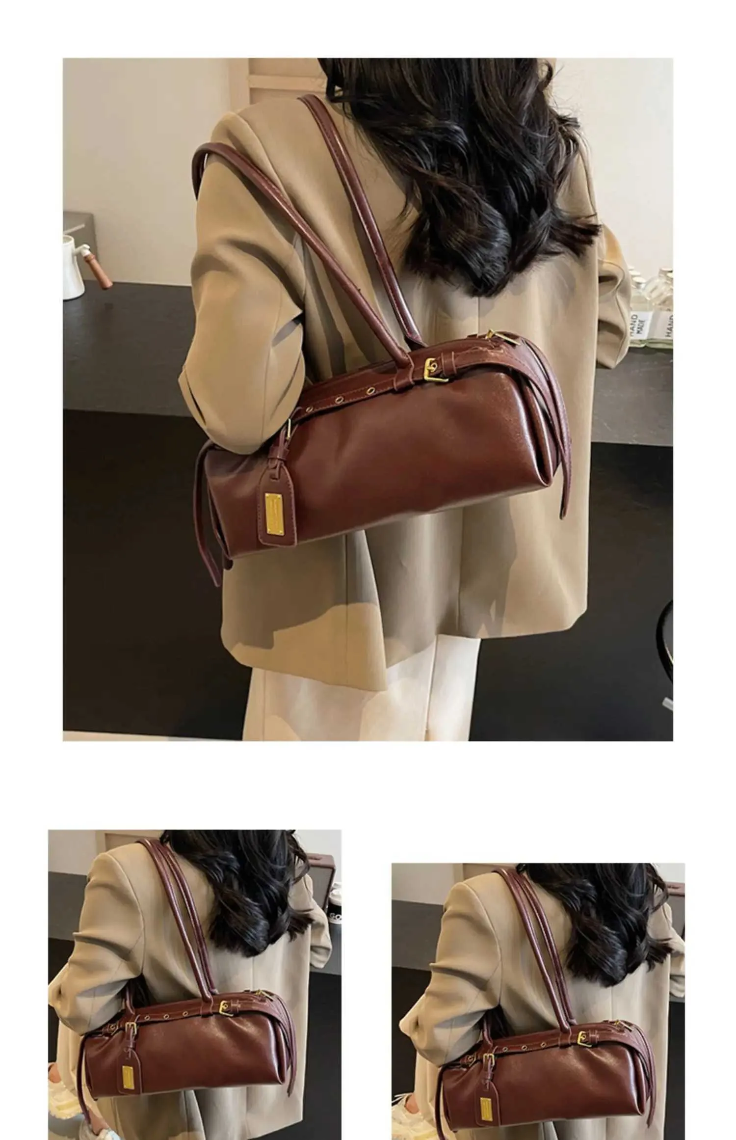 Pu-Kissentaschen für Frauen, einfarbig, weiches Leder, Schultertasche für Damen, vielseitige Schulranzen, Unterarmtaschen für Damen_voghion.com