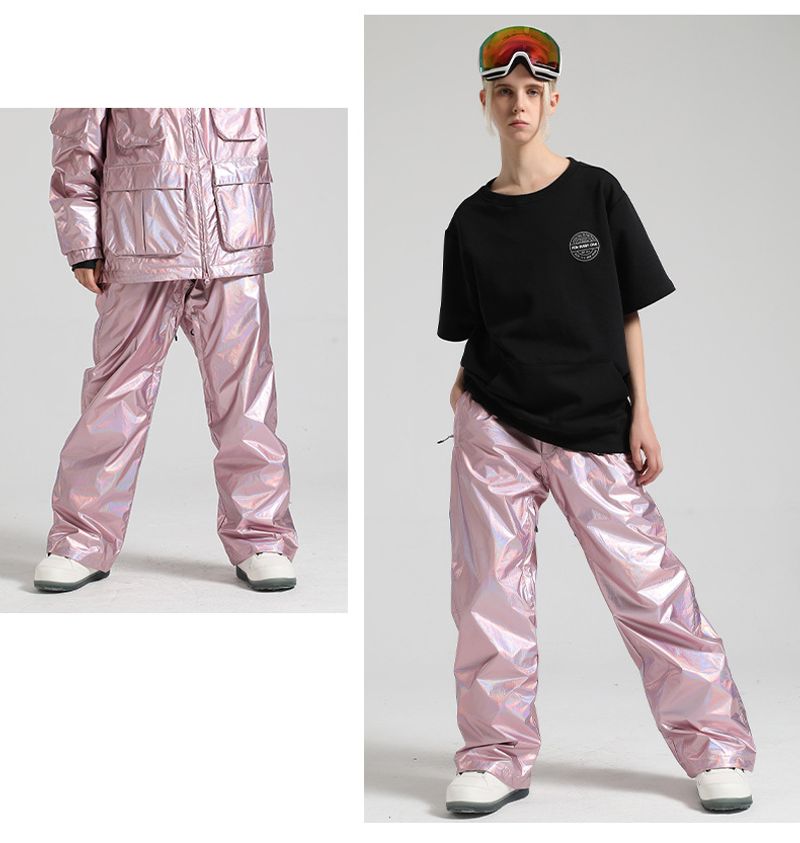 New ski men loose veneer waterproof windproof breathable warm snow pants women's outdoor skiing equipment_voghion.com