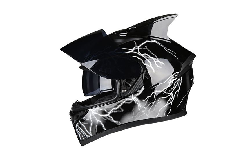 Electric Motorcycle Full Helmet Style Cool Summer Rider Scooter With Bluetooth Horns_voghion.com