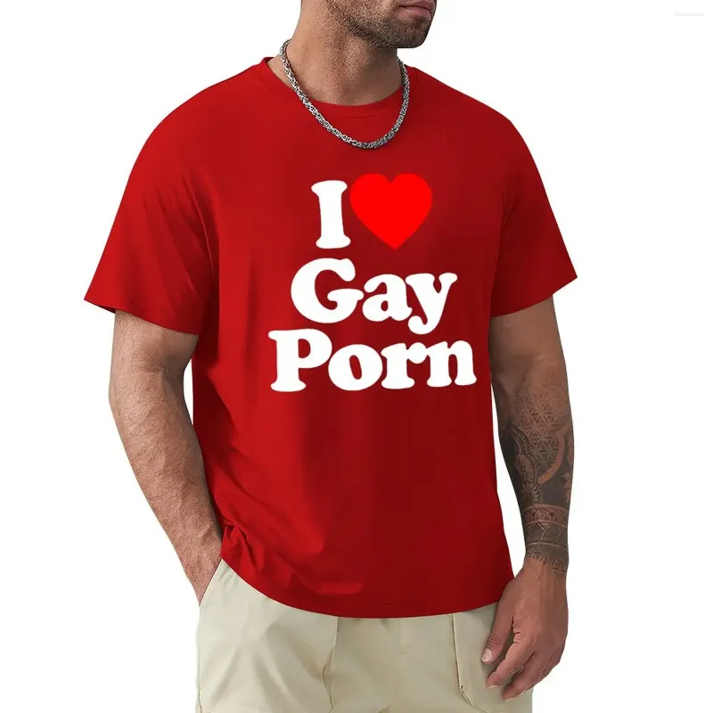 Męskie koszulki Śmieszne Kocham gejowskie porno Męskie letnie swobodne LGBT Koszulka unisex Krótki rękaw Streetwear Okrągły dekolt T-shirt_voghion.com