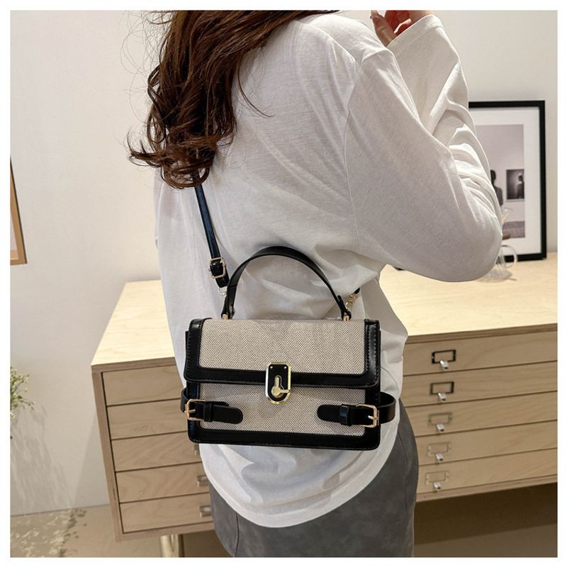 Women's Contrast Color This Year Popular Trend Ins Hand Held Single Shoulder Crossbody Ladies Small Square Bag_voghion.com