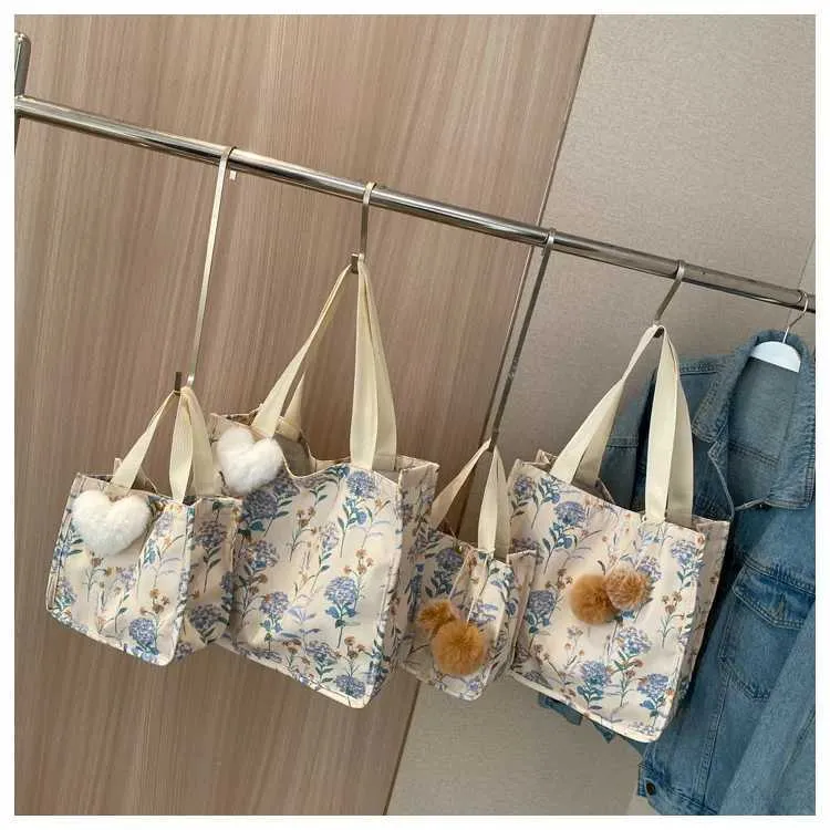 wer Printing Wens Fi Einkaufstasche Große Kapazität Student Canvas Buch Handtasche mit Anhänger Y241109_voghion.com