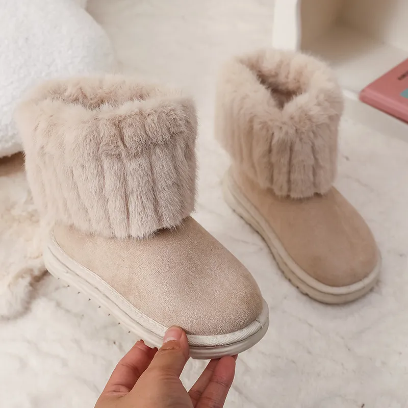 Miqieer copii pentru fete băieți Baby fleece cald zăpadă gleznă cizme sapato iarna cizme bumbac copii fete pantofi mărimi_voghion.com