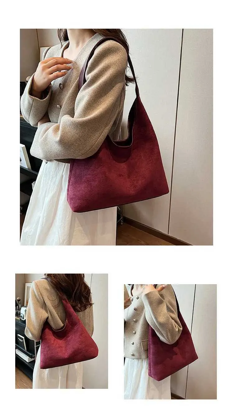 Sac à bandoulière polyvalent en daim pour femme, style rétro, tendance, Y241118_voghion.com