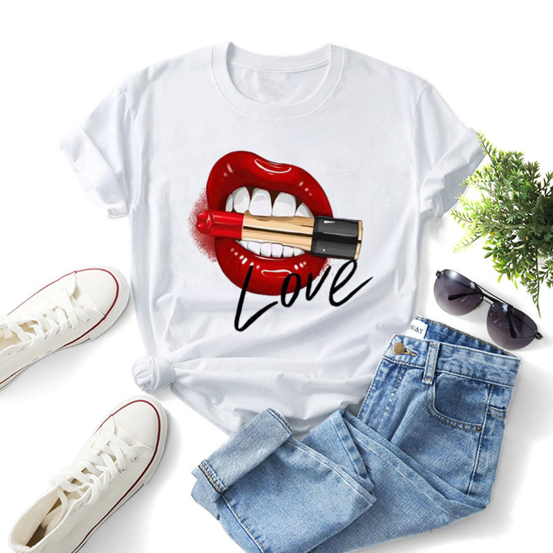 Fashion Women's Wear Marque Impression T-shirt Couples Robe Unisexe T-shirt XS-4XL