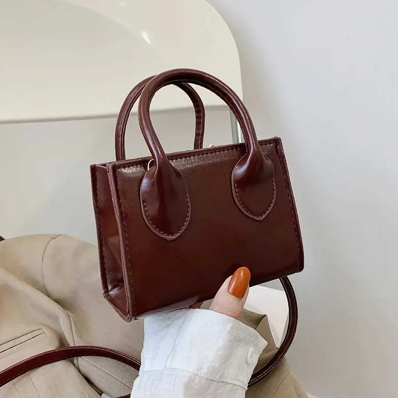 Retro Mini Square Handbag For Women Pu Leather Shoulder Messenger_voghion.com