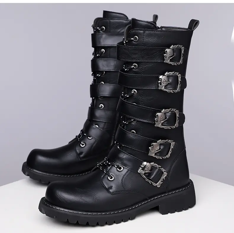 Botas de combate hombre estilo motociclista botas martin moda_voghion.com