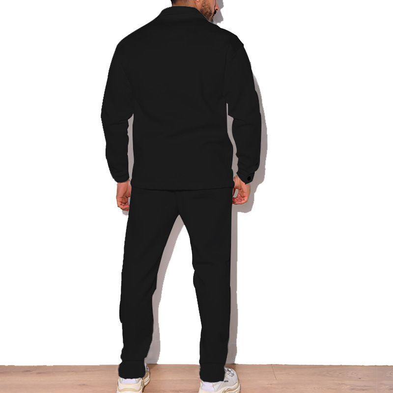 2024 Große Mode Trendy Herren Herbst Knopf Wildleder Casual Jacke Hose 2 Stück Set_voghion.com