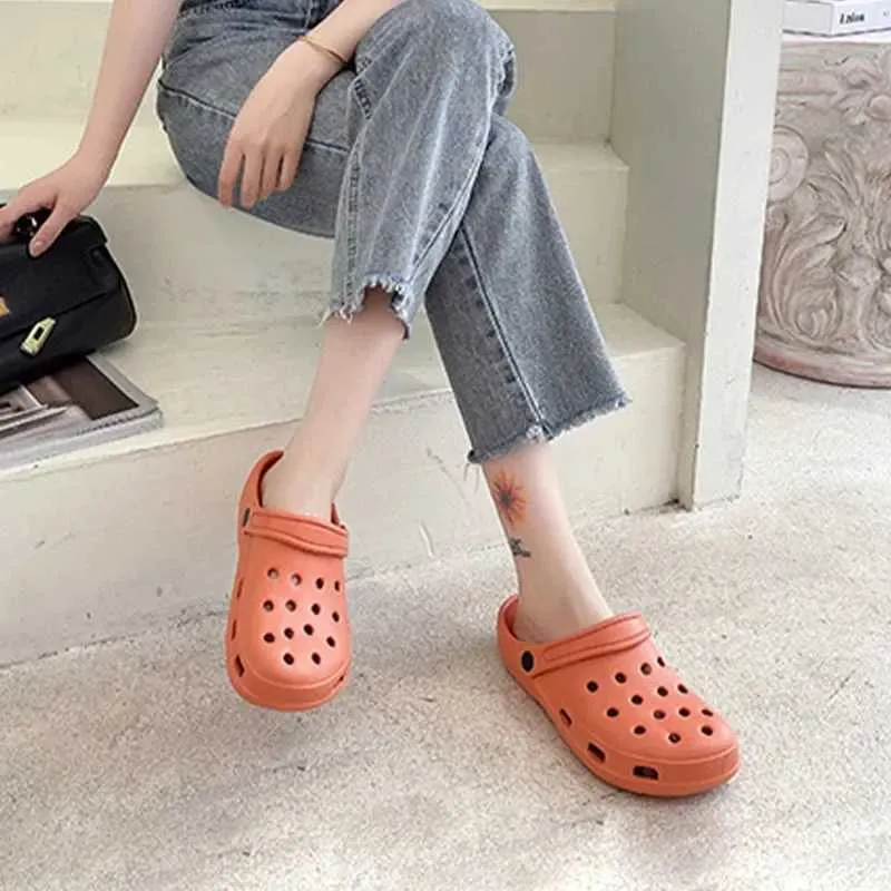 Módní nepromokavé pantofle pro ženy, letní venkovní pantofle, měkká podrážka, zahradní boty, vnitřní kojící dřeváky, sandály S60711_voghion.com